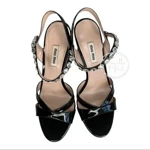 Miu Miu | Shoes | Miu Miu Black Patent Leather Embellished